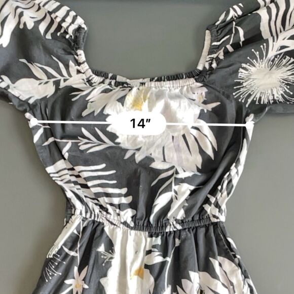 Anna Glover x H & M Floral Bee Print Linen Blend Jumpsuit Black White Size 6 - Picture 5 of 12